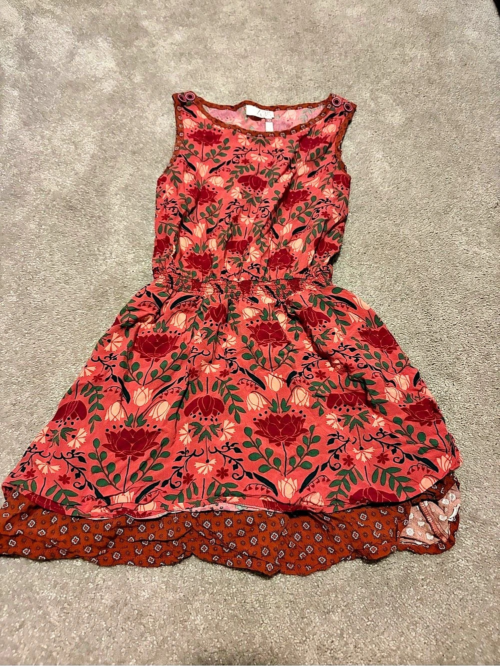 Matilda Jane Floral Dress in Red & Brown